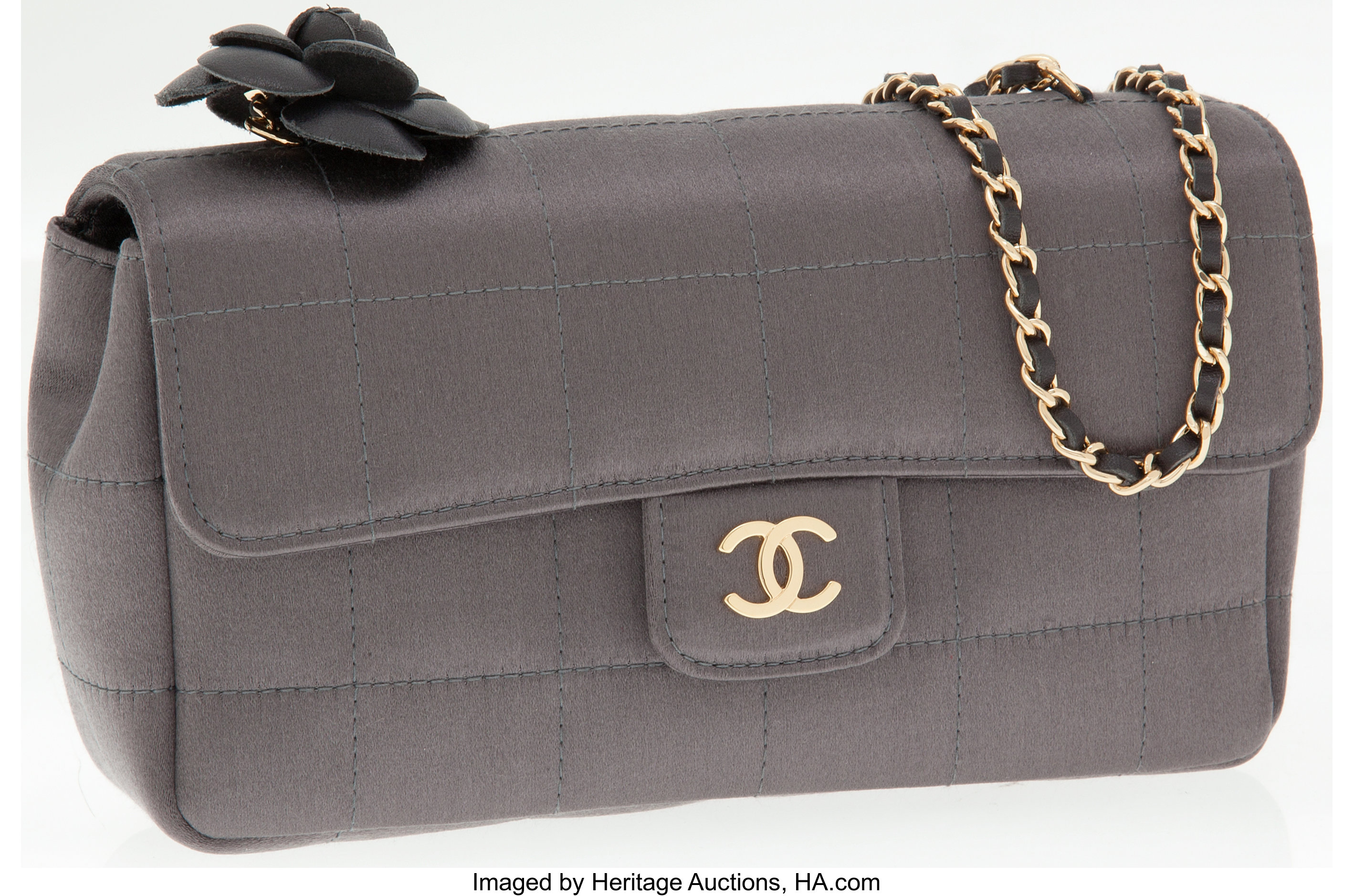 Lot - Chanel Classic Mini Satin Shoulder Flap Bag
