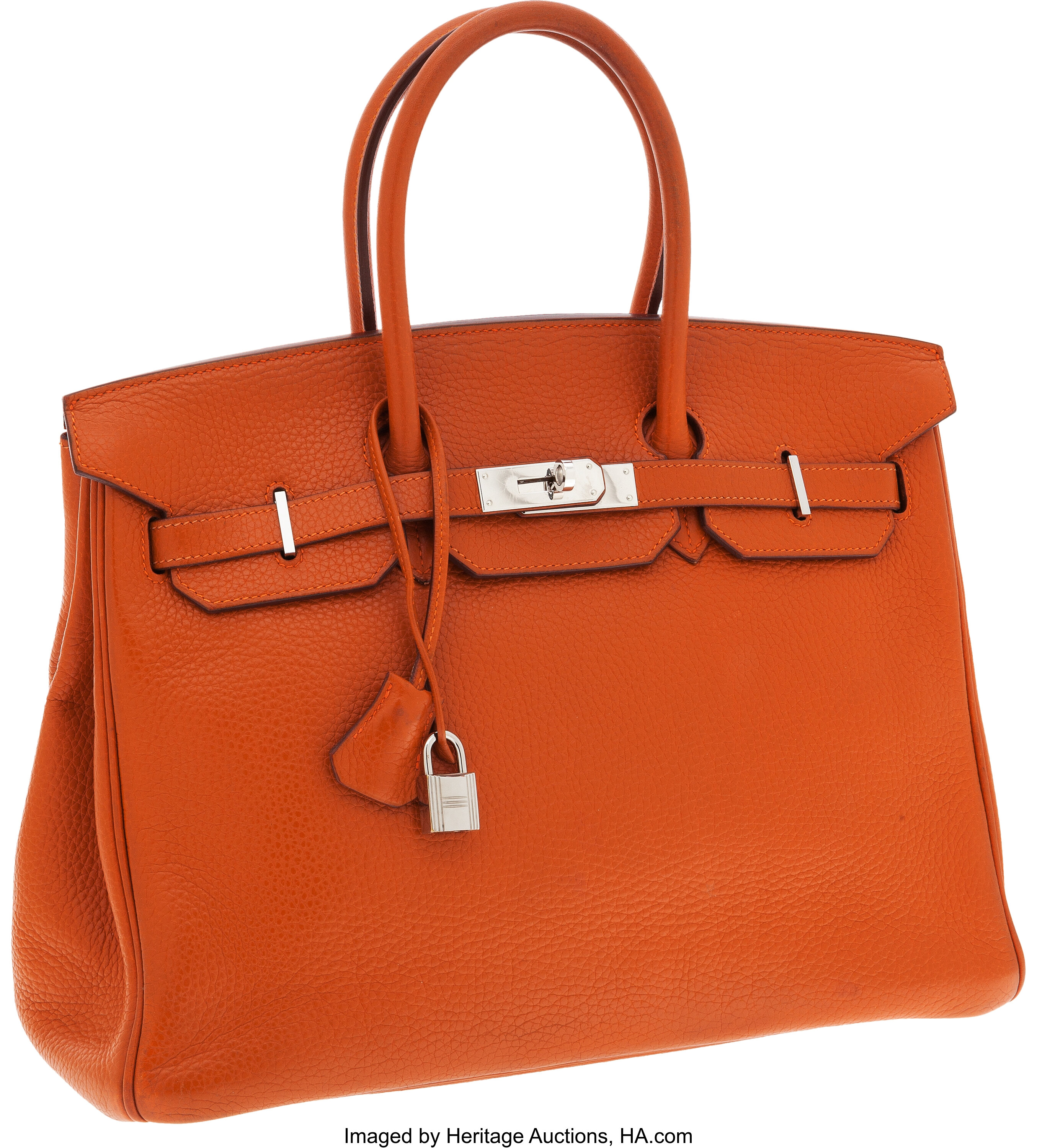 Hermes Kelly Bag, Orange, 35cm, Clemence with Palladium