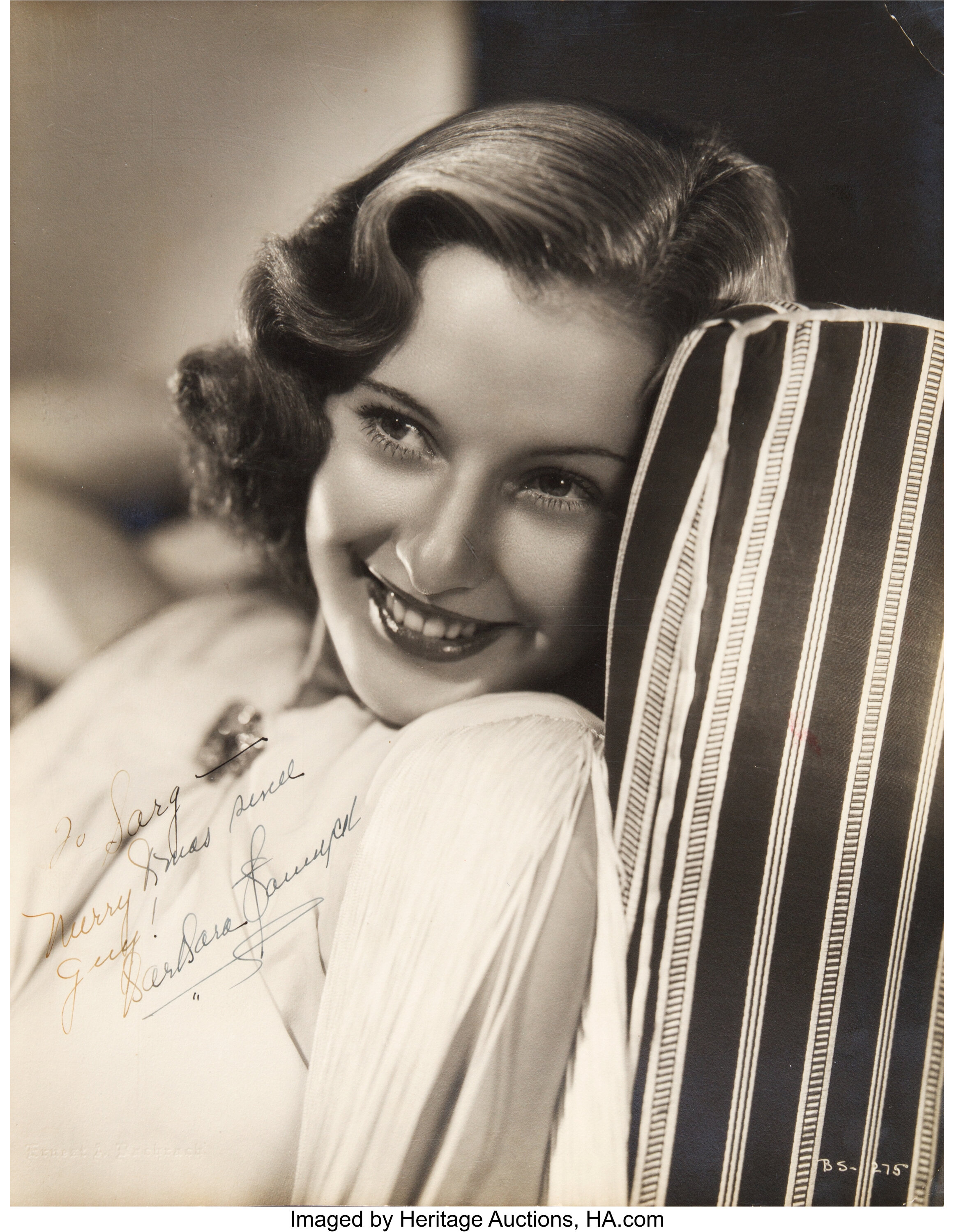 Barbara Stanwyck by Ernest Bachrach (RKO, 1930s). Autographed | Lot ...