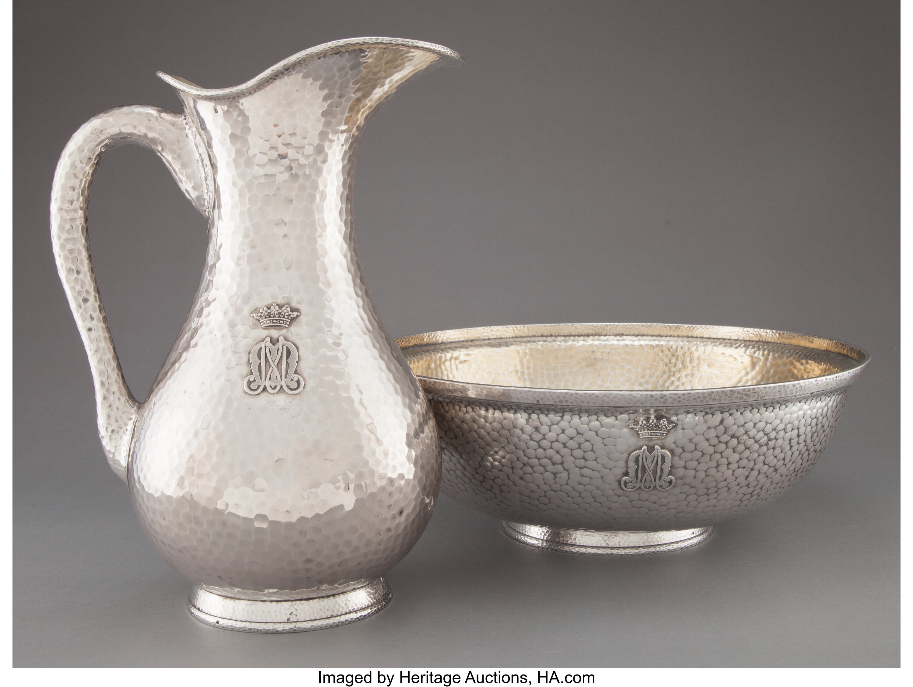 Lot - French silver-gilt claret jug, Gustave Keller