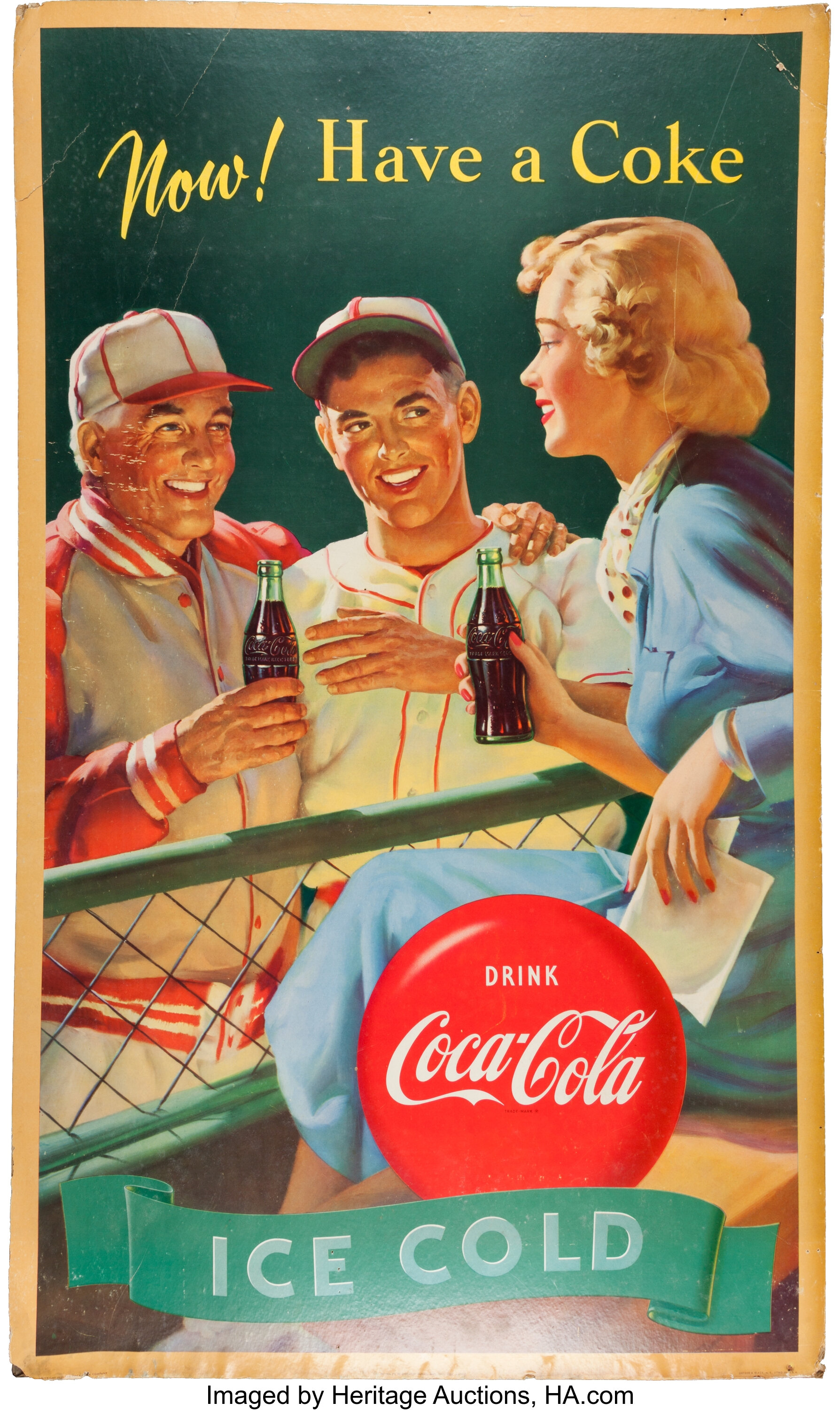 Advertising: Three Baseball Theme Coca Cola Posters. (Total: 3