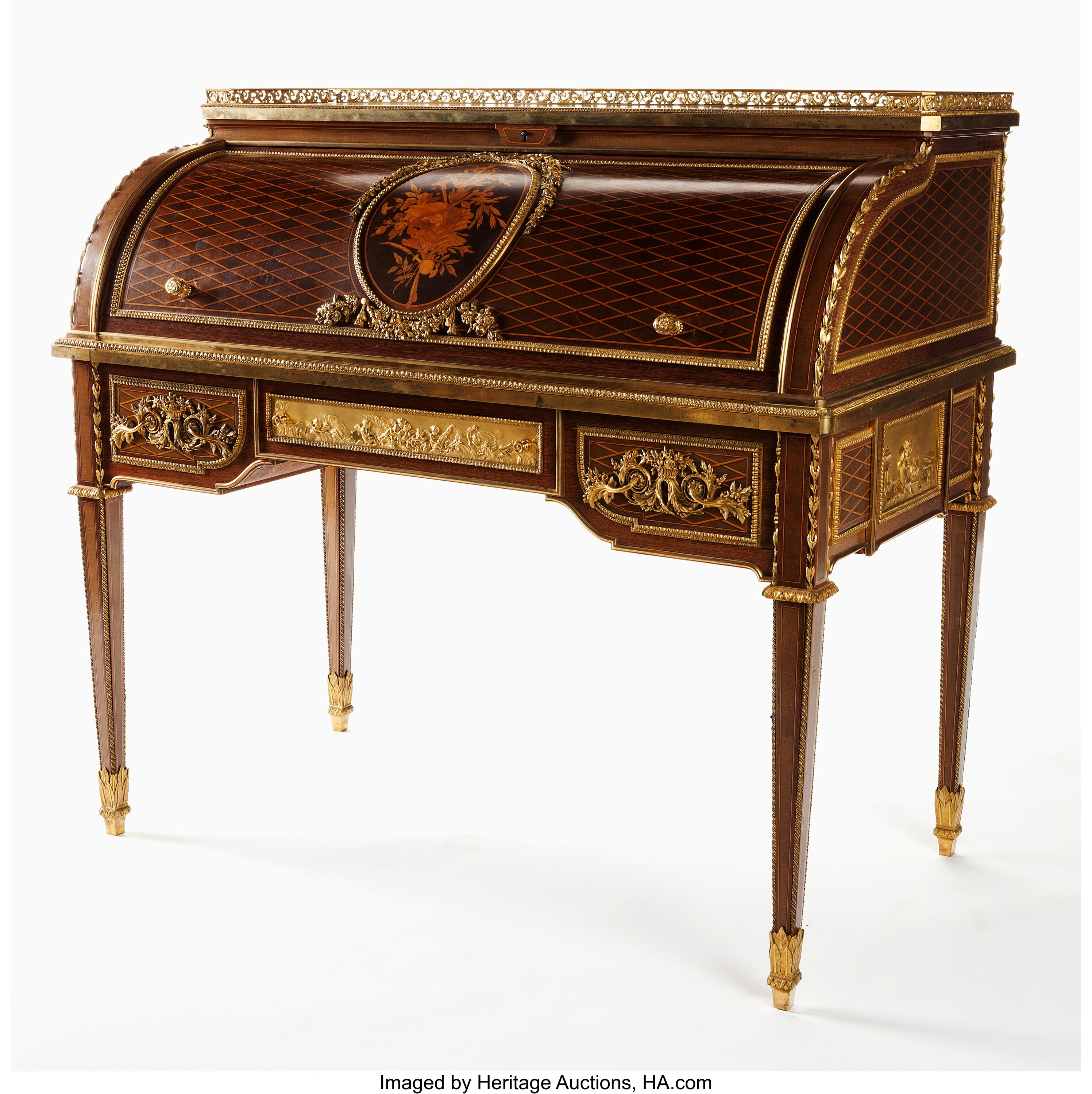 AN ALFRED-EMMANUEL-LOUIS BEURDELEY FRENCH LOUIS XVI-STYLE BUREAU À ...