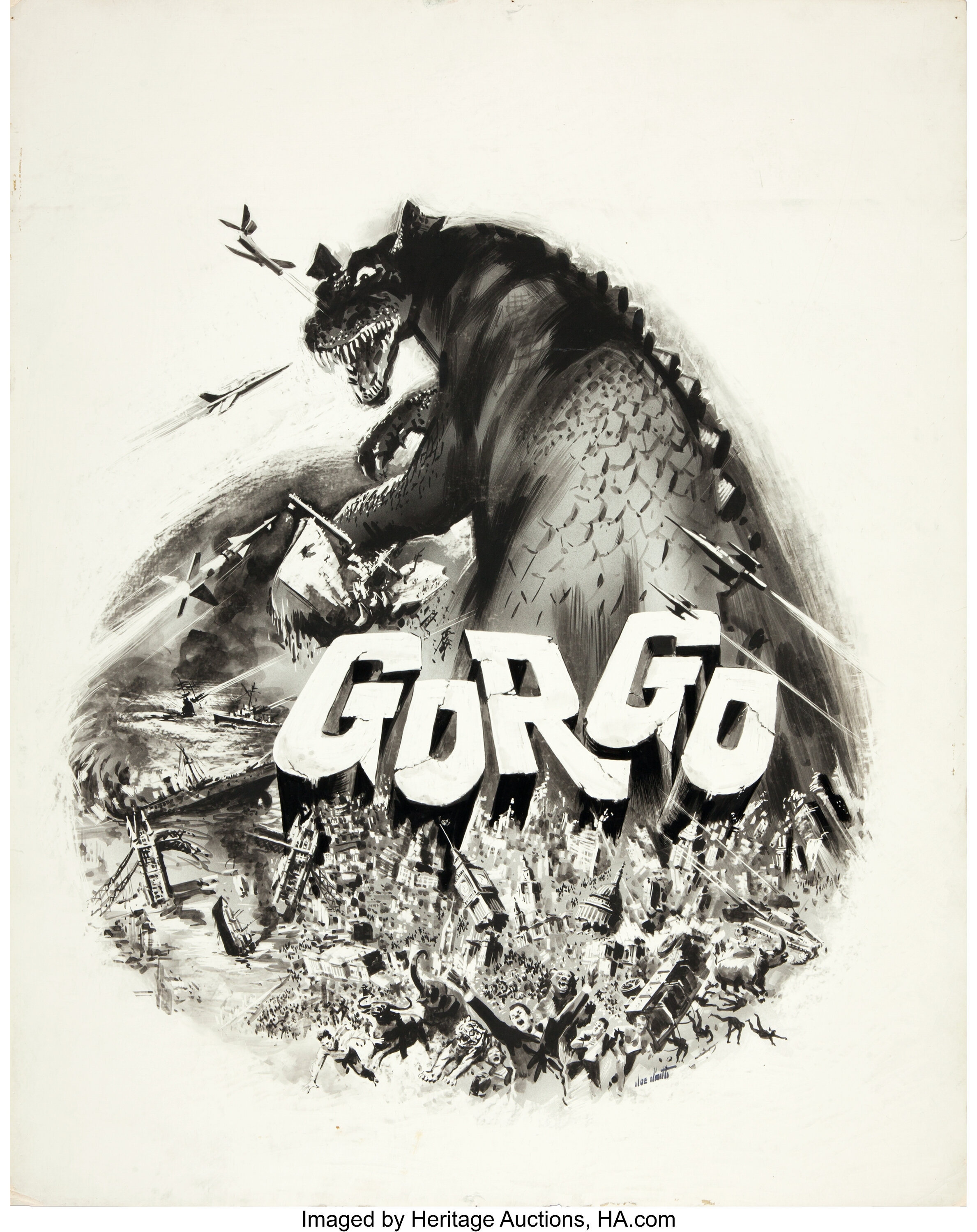 Gorgo (MGM, 1961). Joseph Smith Original Movie Poster Art (19 X, Lot  #83494