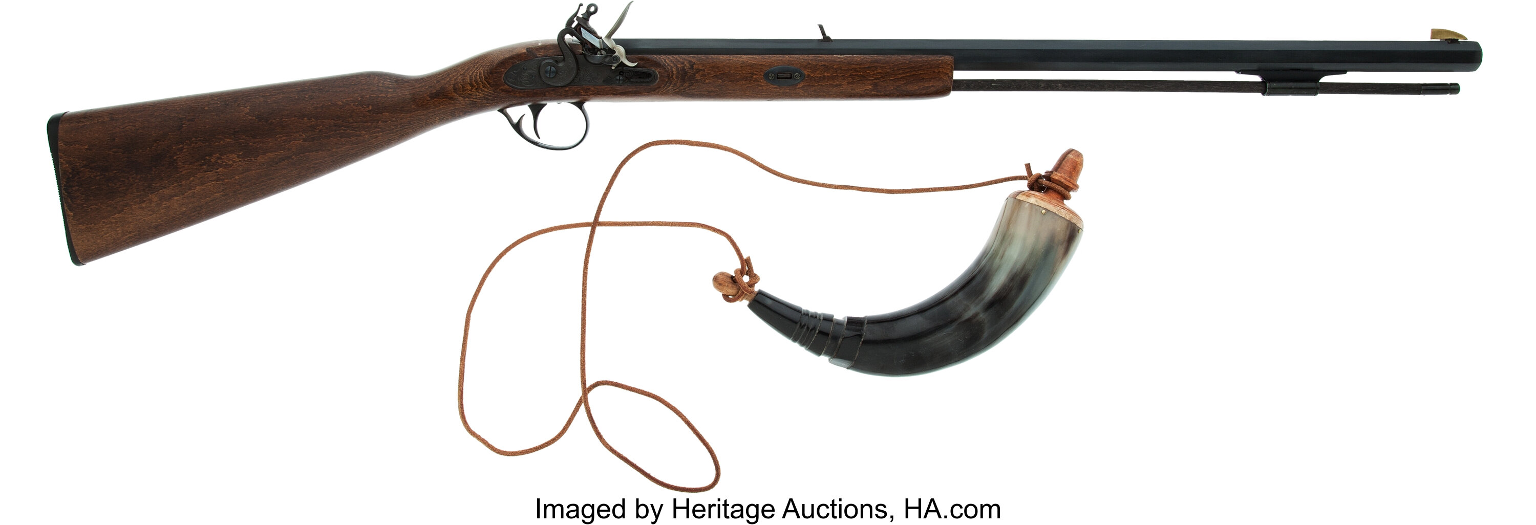 Group of contemporary flintlock rifle accessories sold at auction