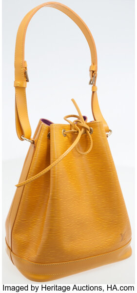 At Auction: Louis Vuitton, Louis Vuitton Red Epi Leather Noe Bucket Bag