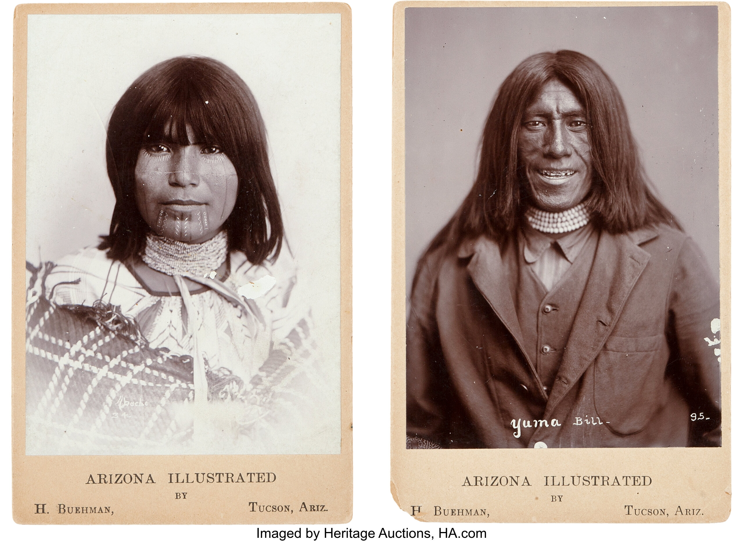 Cabinet Card Photos: Two Yuma Bill and an Apache Squaw ... (Total ...