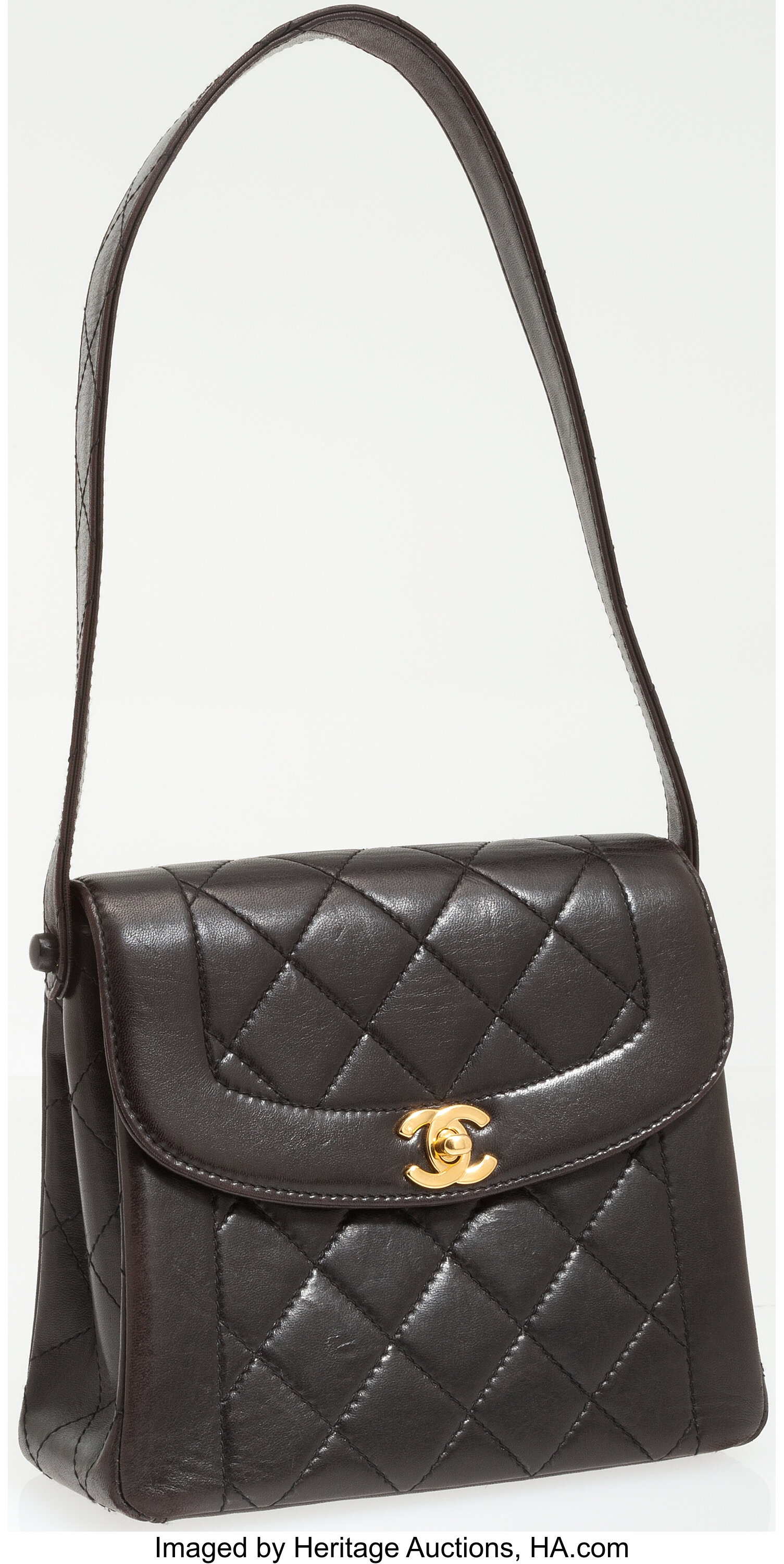 chanel black purse with white cc