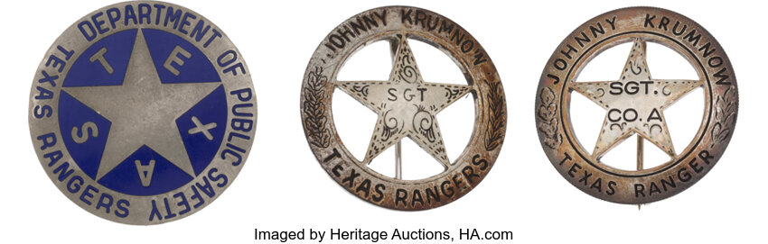 Sold at Auction: Vintage Texas Ranger Badge