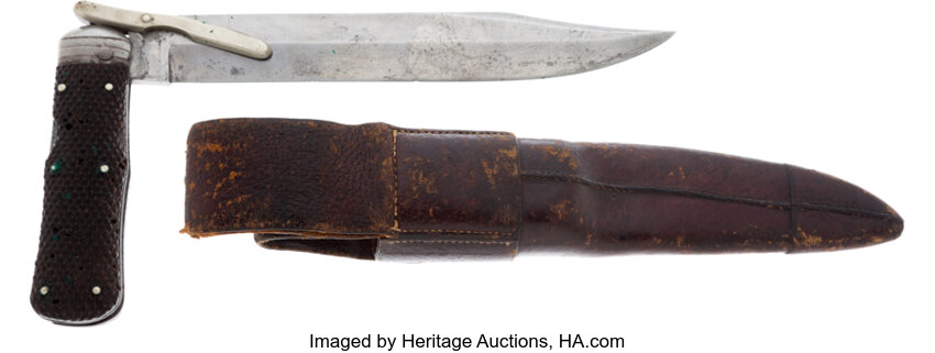 Scarce British Folding Bowie Knife By Hill 4 Haymarket Edged