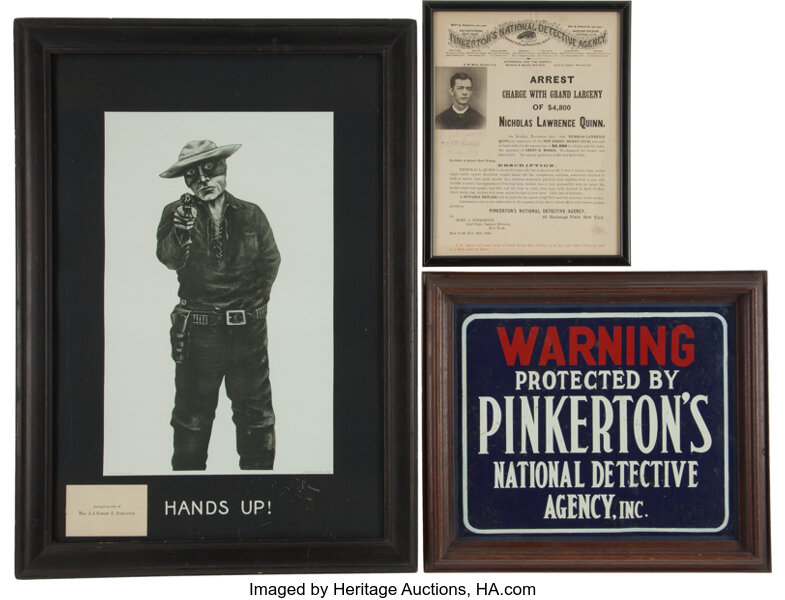 Pinkerton Detective Agency Framed Advertisements Total 3 Lot Heritage Auctions