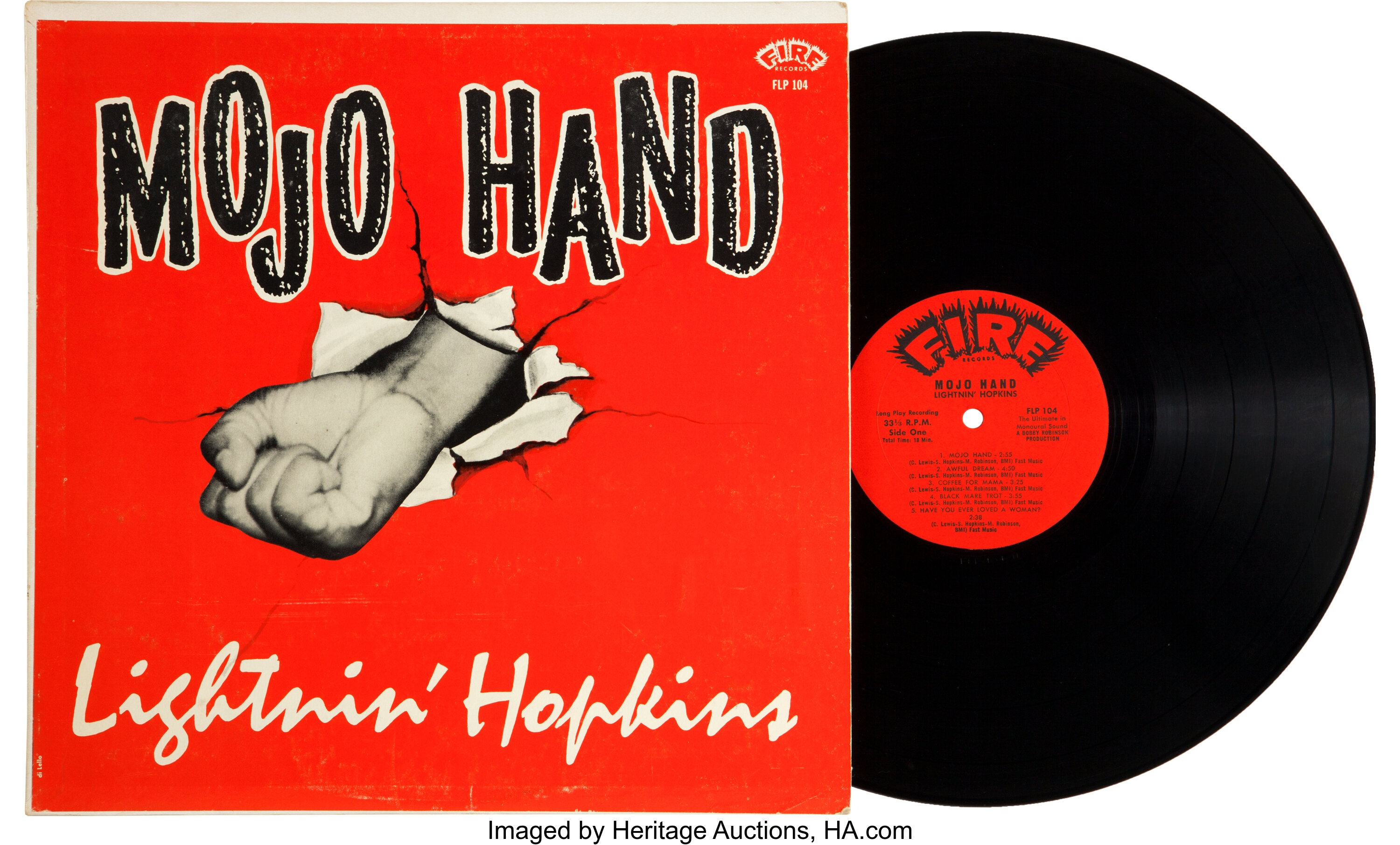 Lightnin' Hopkins Mojo Hand Rare LP (Fire 104, 1962). Music 