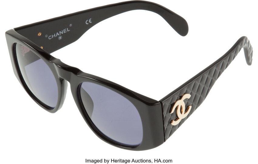 CHANEL Acetate Square Sunglasses 5408-A Black 1221678