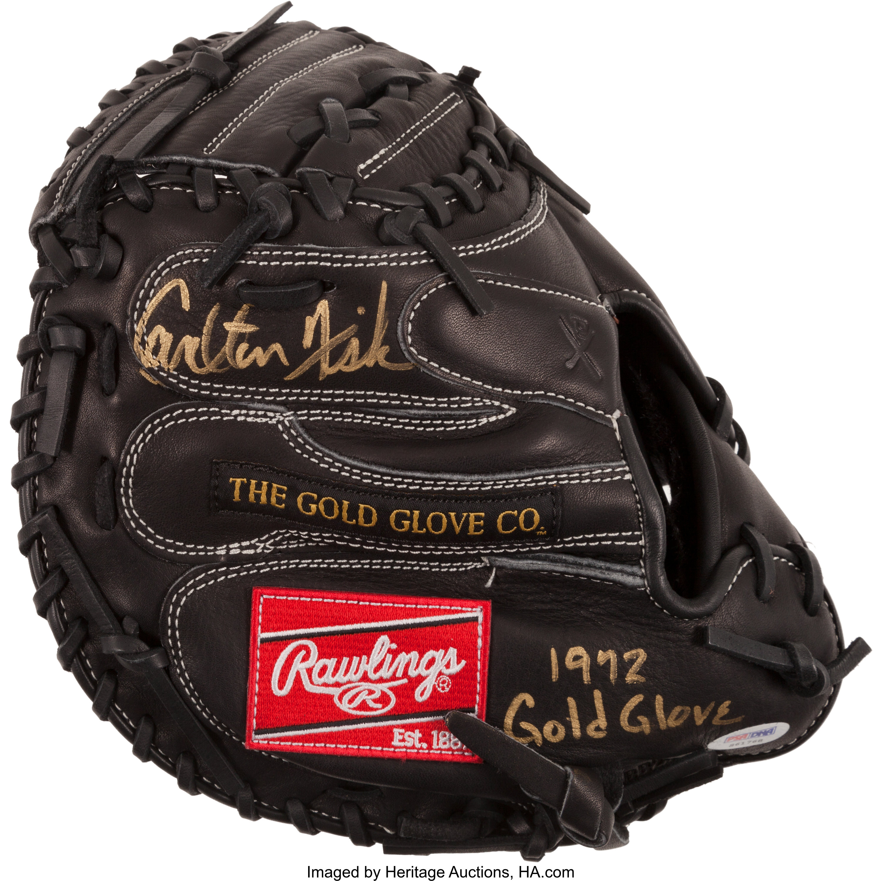 Carlton Fisk Boston Red Sox Autographed Rawlings Black Leather