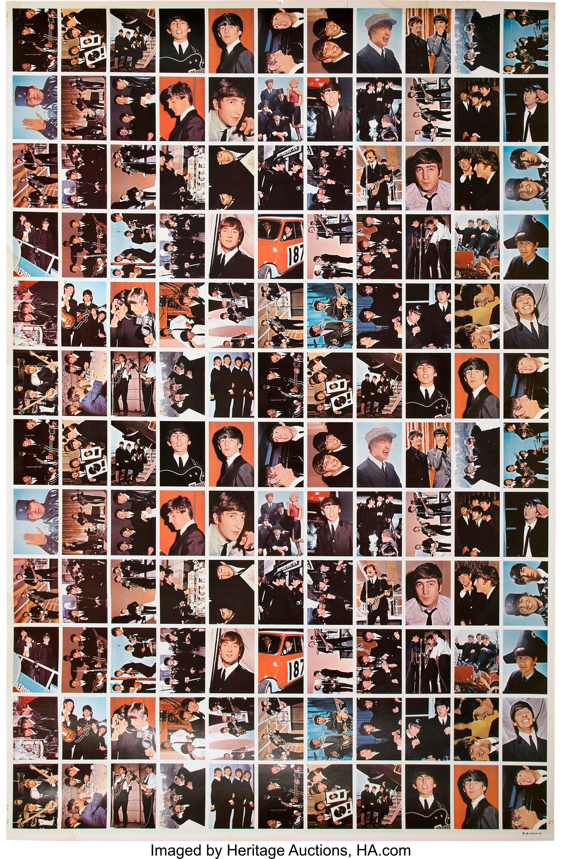 Beatles Uncut Sheet of Topps 