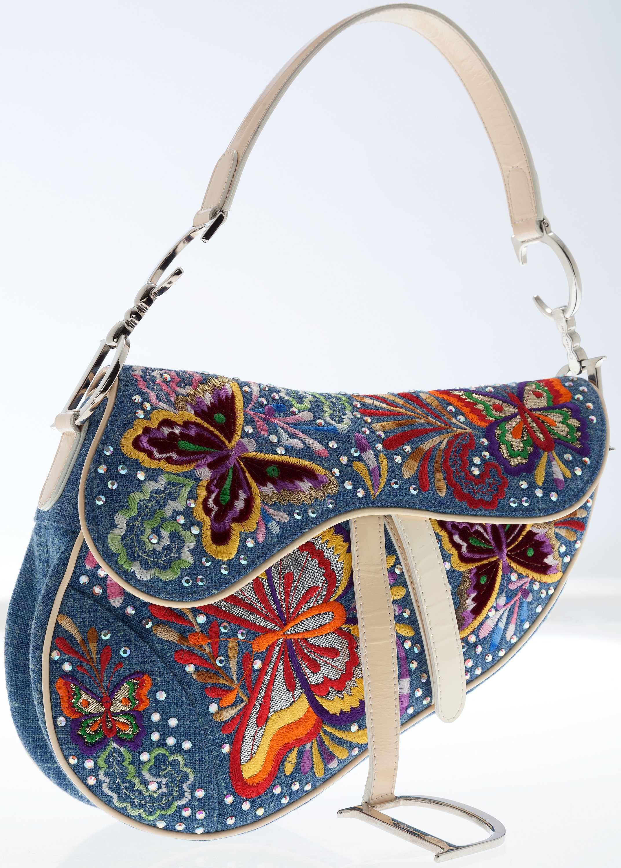Christian Dior Denim Saddle Pochette Handbag - Authentic Pre-Owned Designer Handbags