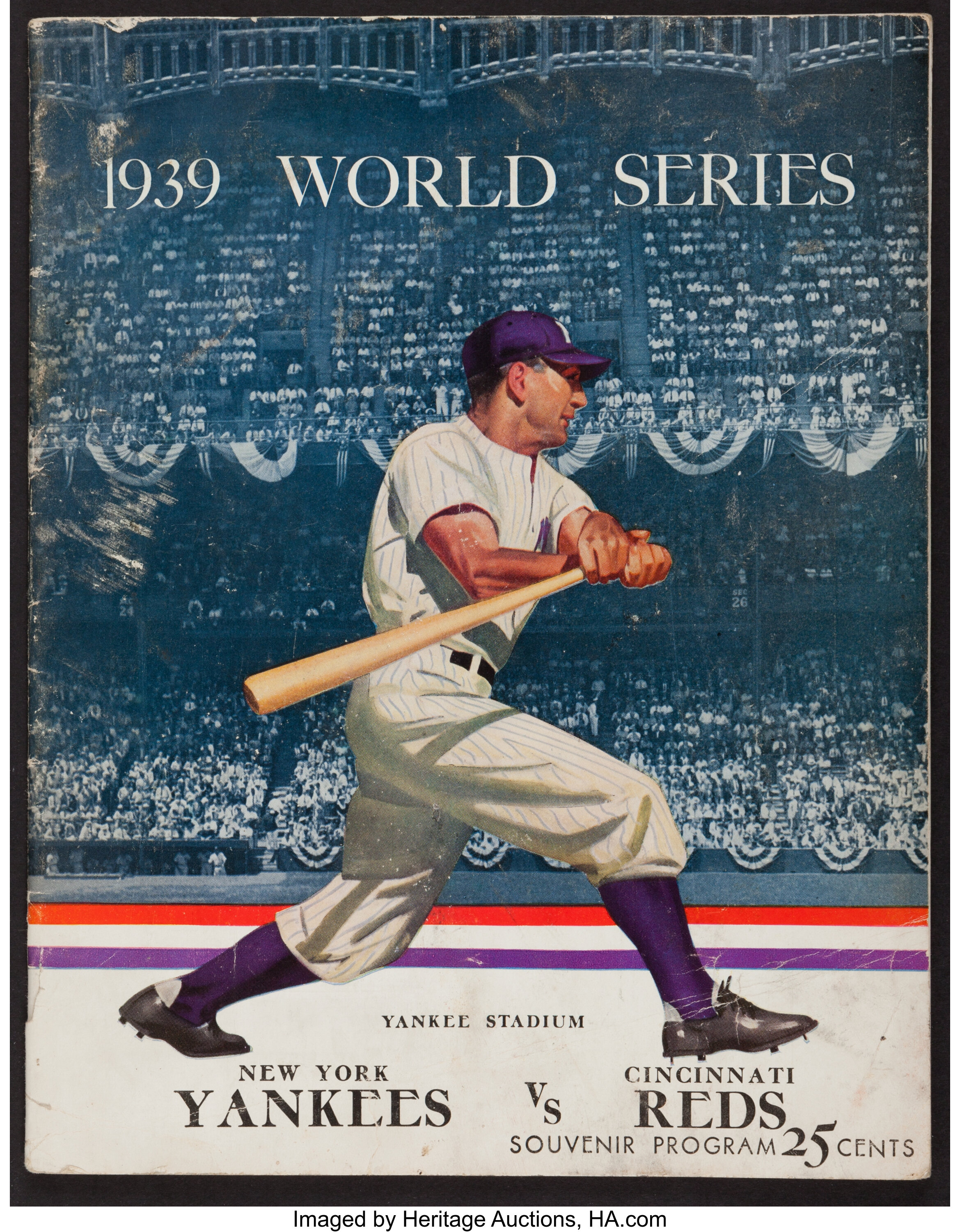 1939 Vintage Cincinnati Reds New York Yankees World Series 