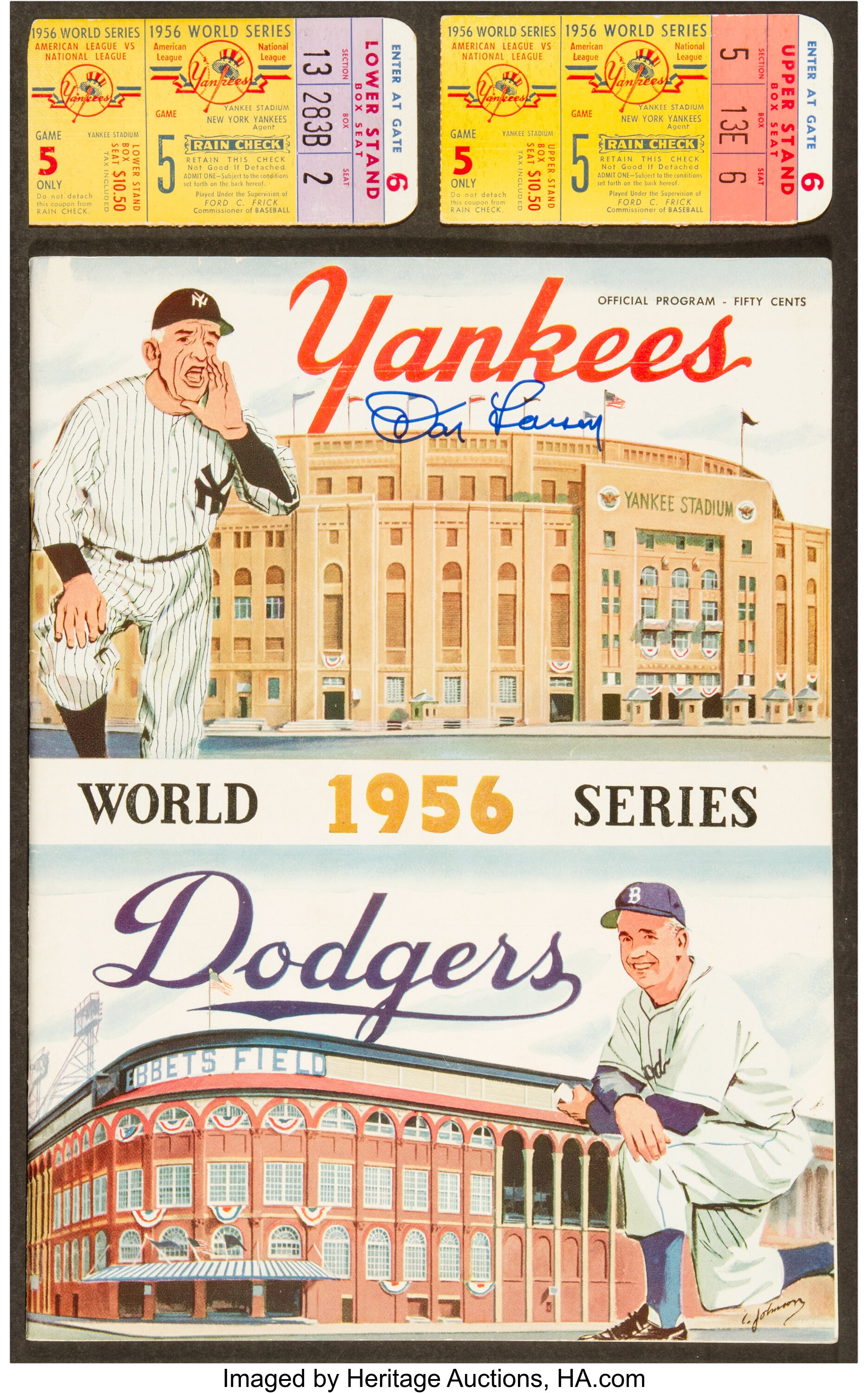 1956 World Series Don Larsen Perfect Game Program (scored