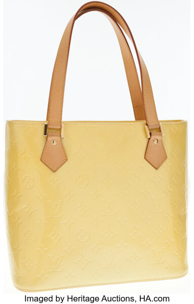 Louis+Vuitton+Houston+Tote+Lime+Yellow+Leather+Monogram+Vernis for sale  online