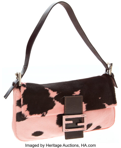 Fendi Pink Leather Baguette Shoulder Bag at 1stDibs