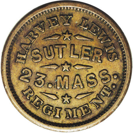 50 Cents - Civil War Sutler Token - Harvey Lewis (23rd