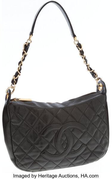 Chanel Black Caviar Quilted Pick Me Up Vanity Case Bag (2022)