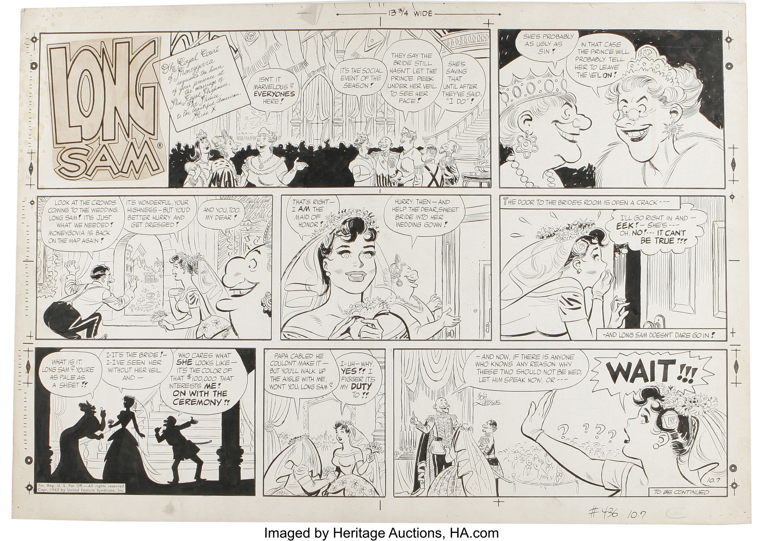 Bob Lubbers - Long Sam Sunday Comic Strip Original Art, dated | Lot ...