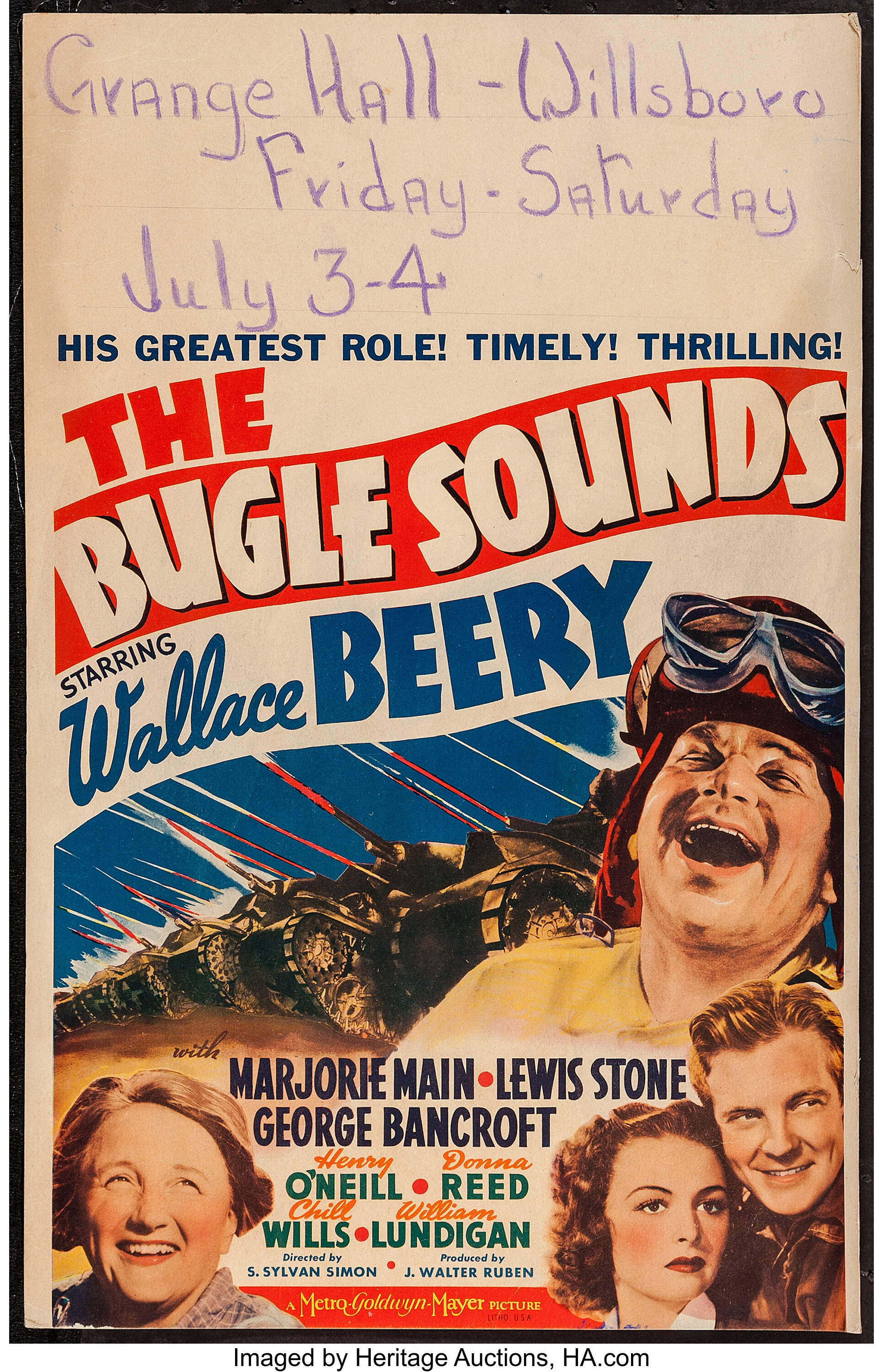 The Bugle Sounds (mgm, 1942). Window Card (14