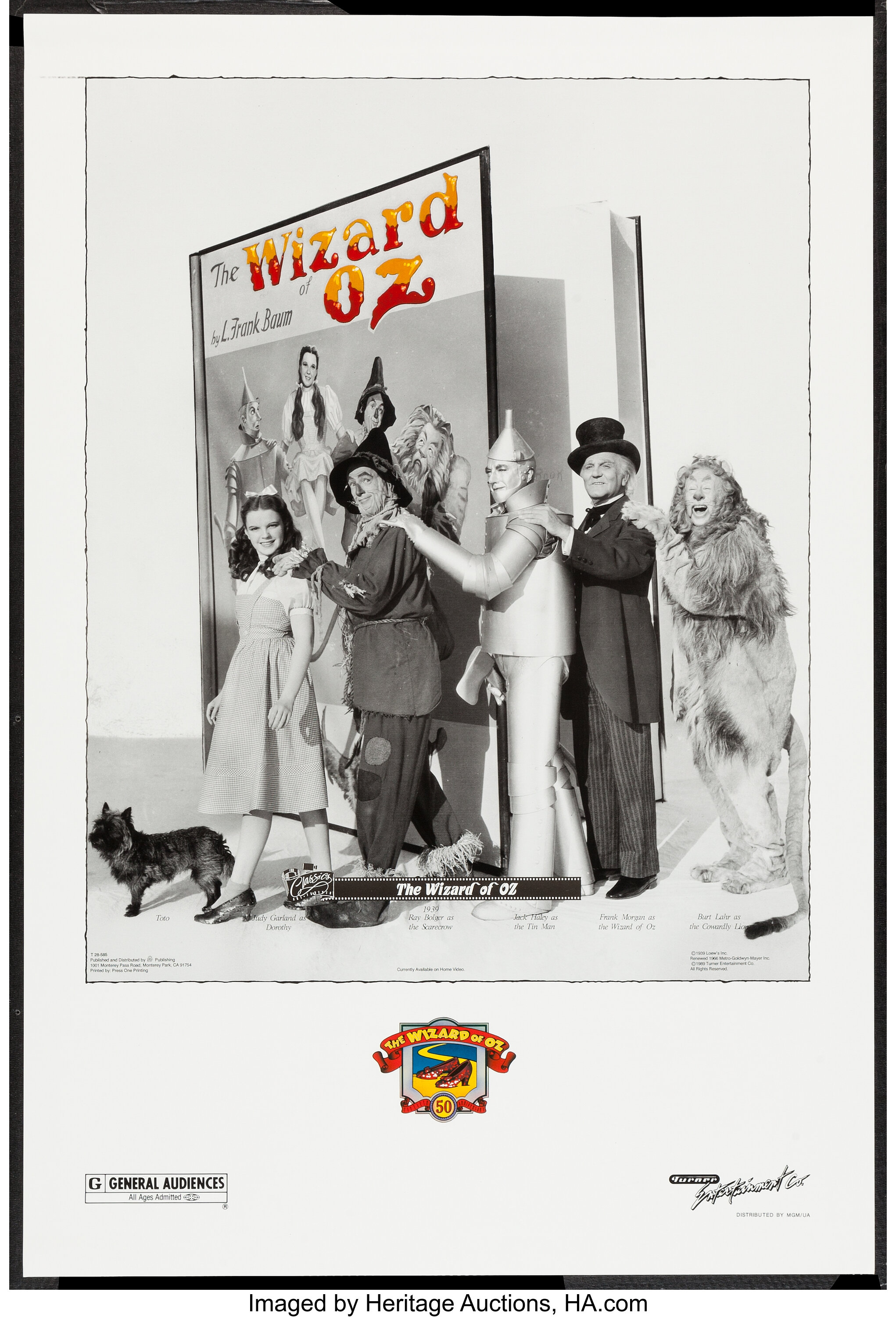 The wizard of oz mgm ua r 1989 50th anniversary one sheet 27