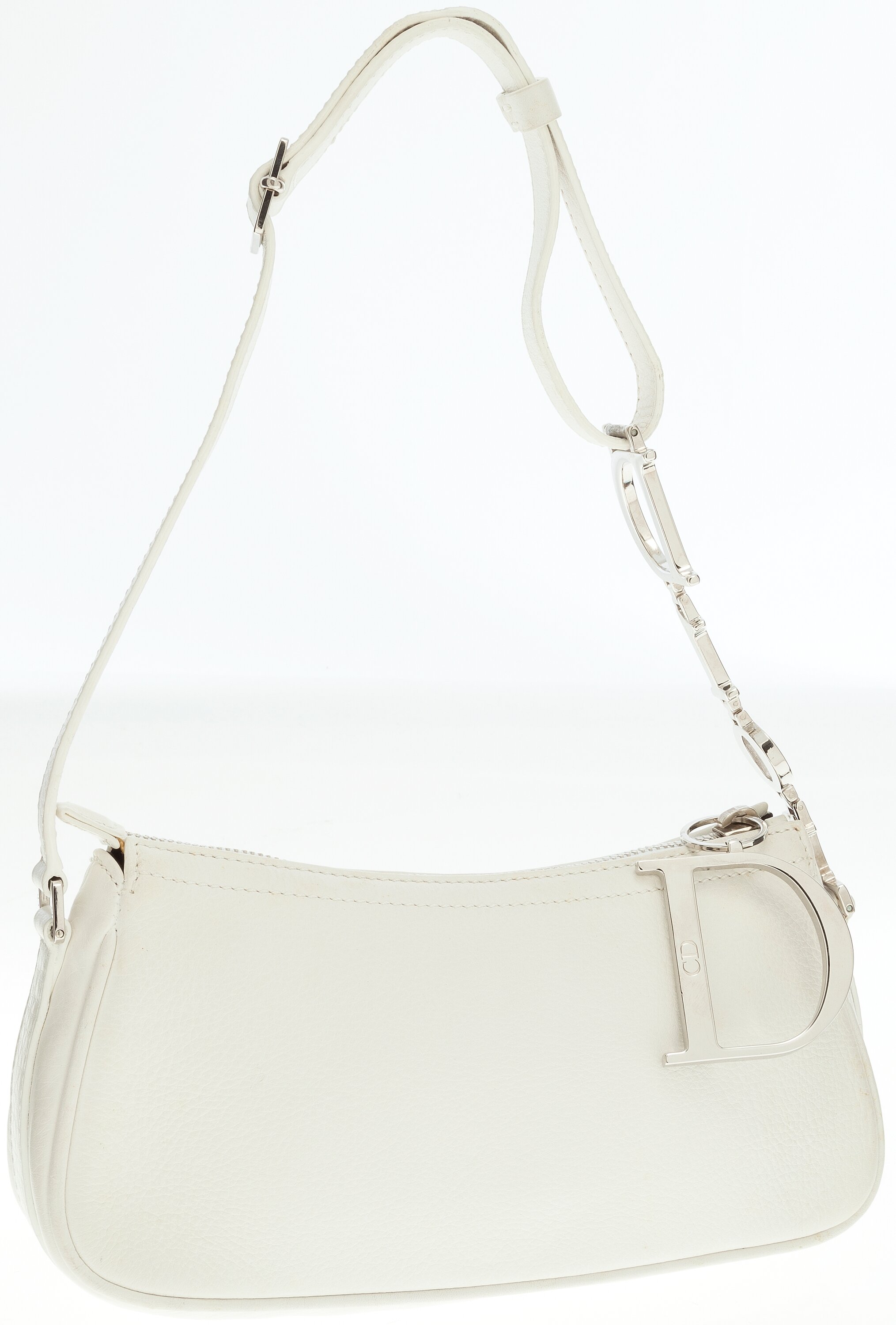 Christian Dior White Monogram Leather Bucket Bag with Shoulder, Lot #79035