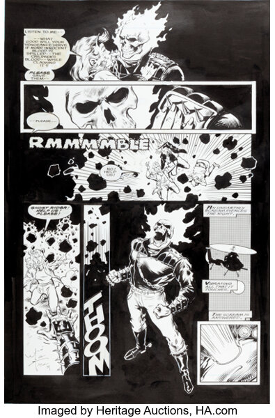 Hake's - GHOST RIDER VOL. 3 #19 COMIC PAGE ORIGINAL ART BY MARK TEXEIRA.