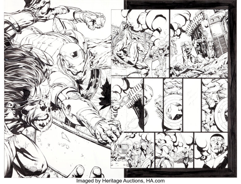 David Finch and Danny Miki The Avengers #501 Double-Page Spread
