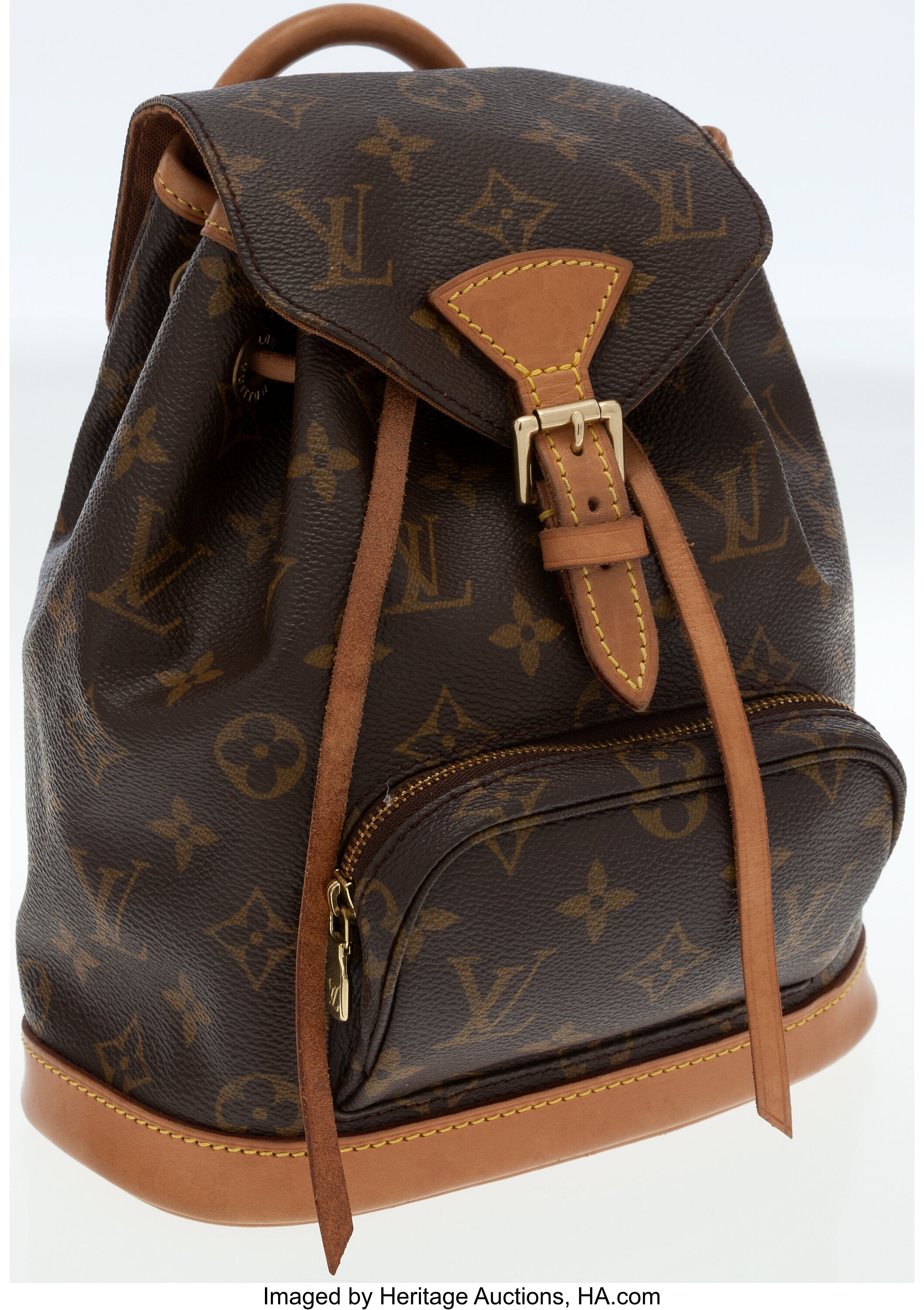 Louis Vuitton Brown Monogram Canvas Leather Montsouris Mm Backpack Bag  Auction