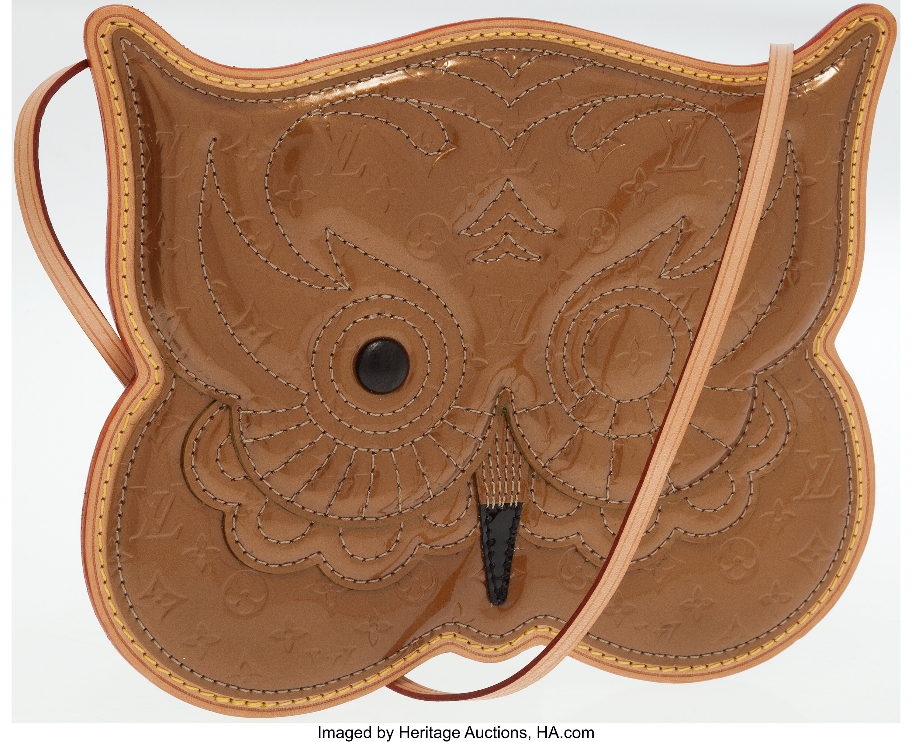 Louis Vuitton Bronze Monogram Vernis Leather Owl Pochette Bag. , Lot  #75025