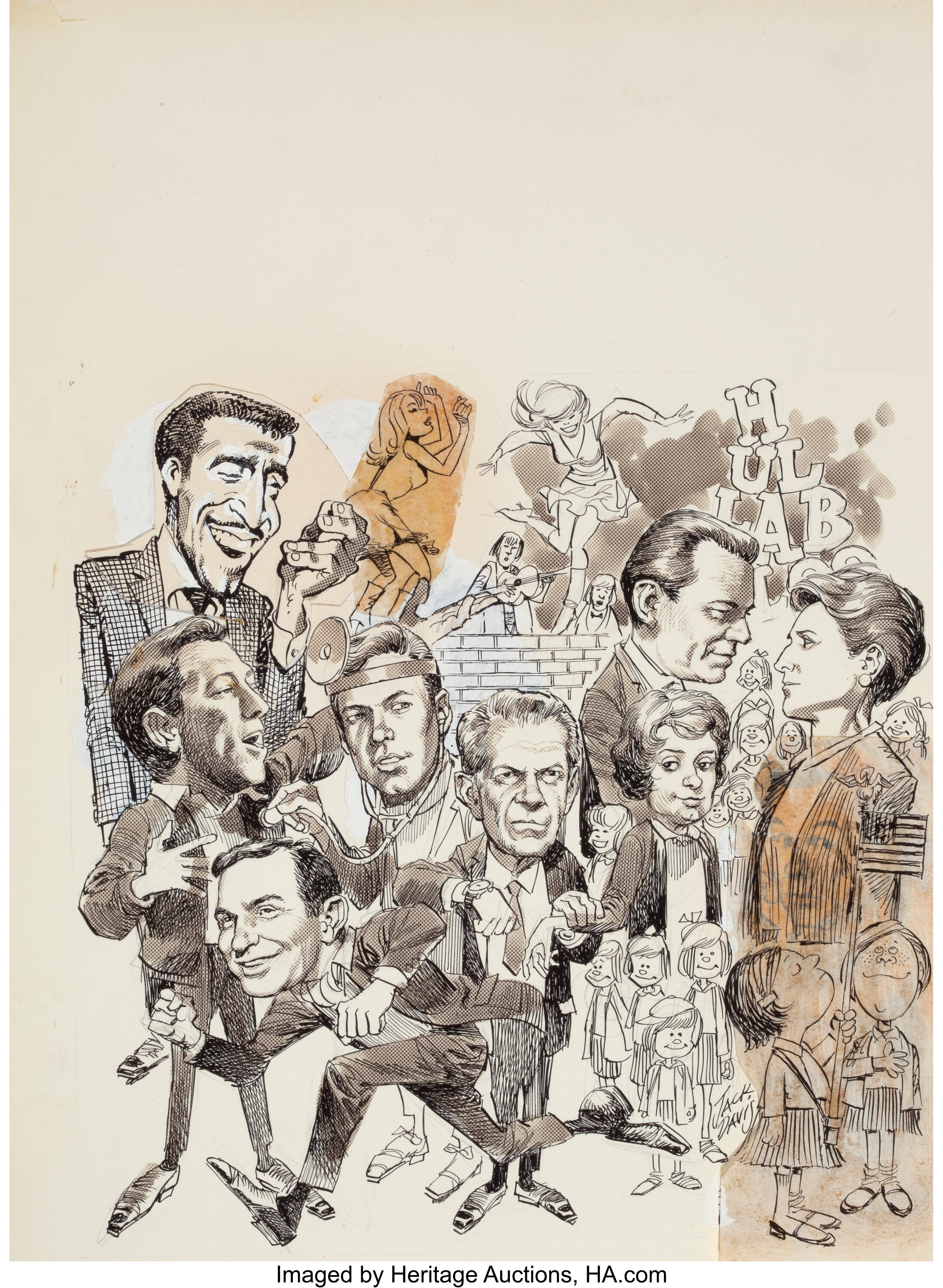 Vintage MLB (Campri) - New York Yankees Caricature by Jack Davis T