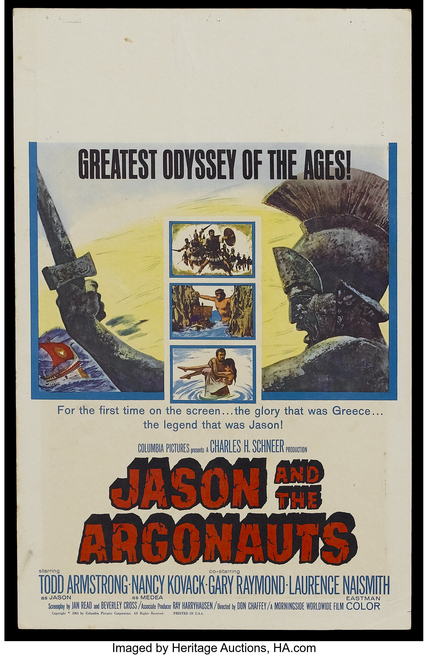 Jason And The Argonauts Columbia 1963 Window Card 14 X 22 Lot Heritage Auctions