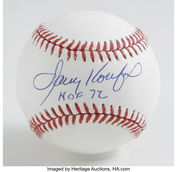 Sandy Koufax Autograph Baseball Card Auction
