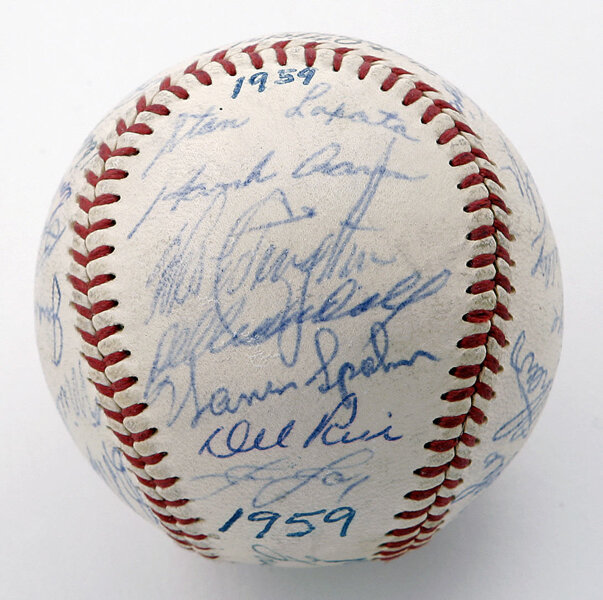 Sold at Auction: A Hank Aaron Signed 1957 Milwaukee Braves