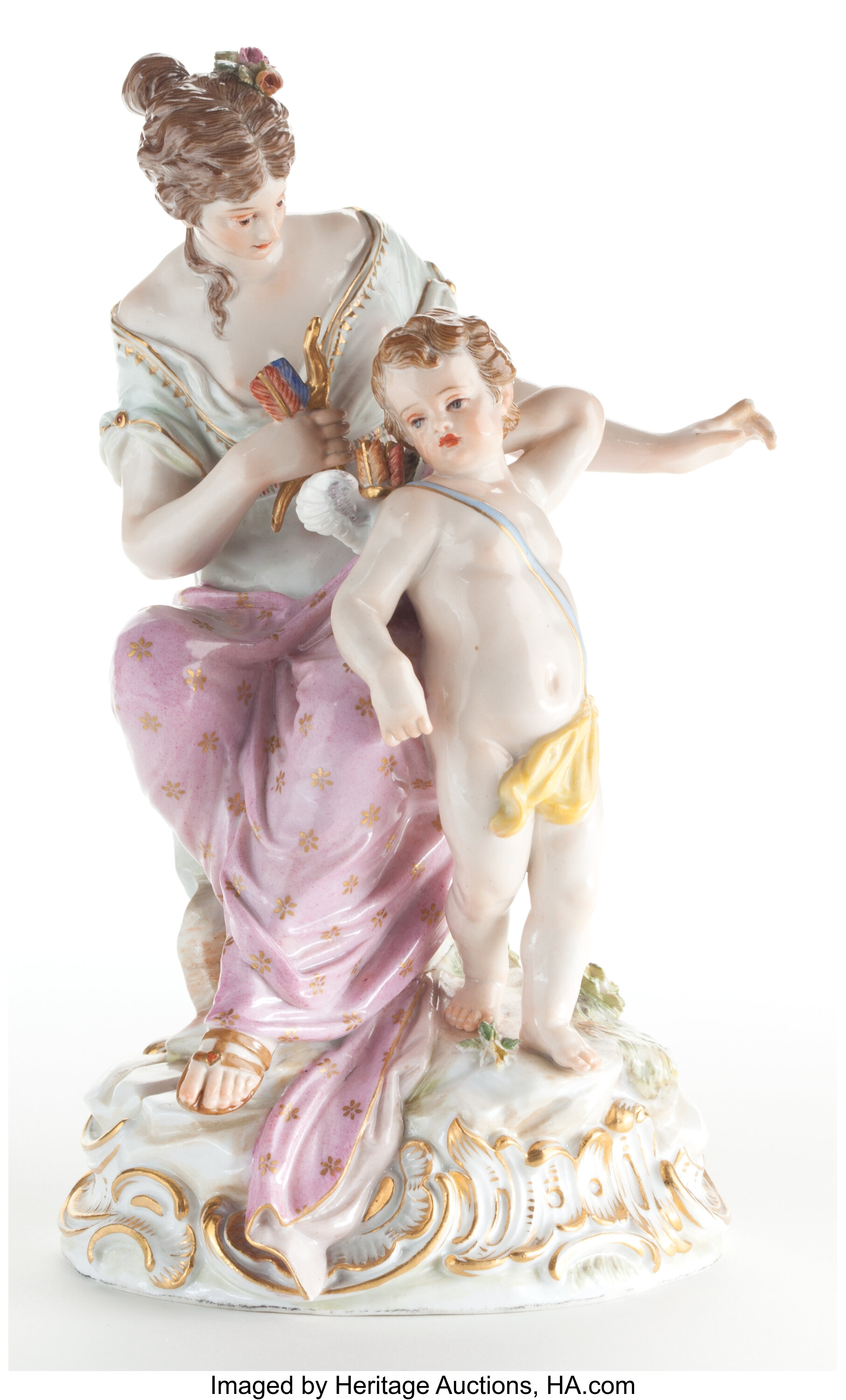 A MEISSEN PORCELAIN FIGURAL GROUP: VENUS AND CUPID . Late 19th, Lot #89170