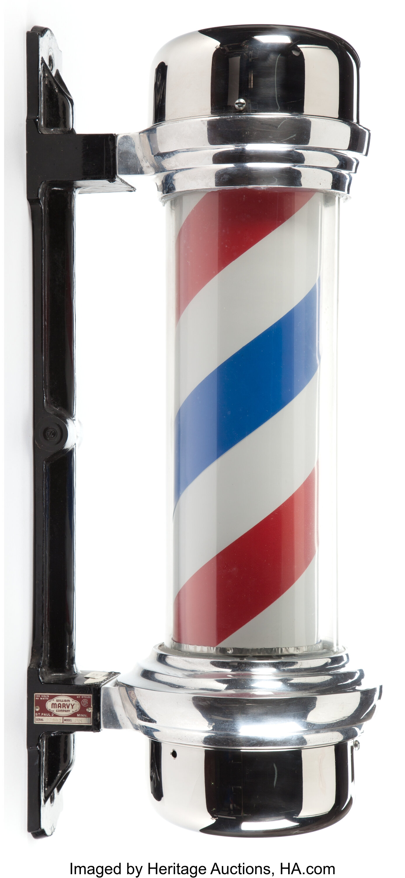 MARVY COMPANY AMERICAN MODEL 55 ELECTRIC BARBER POLE . William