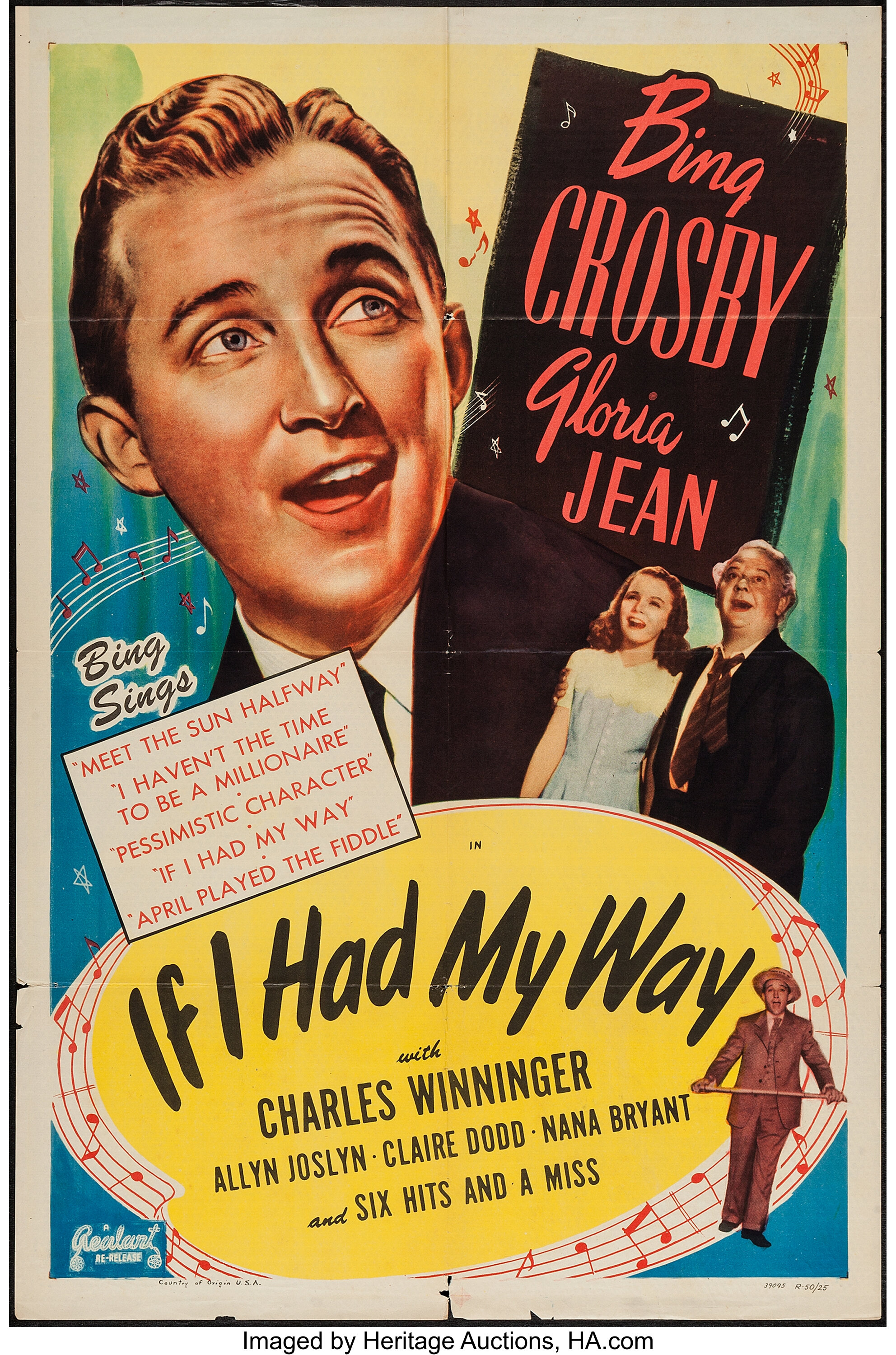 If I Had My Way (Realart, R-1950). One Sheet (27