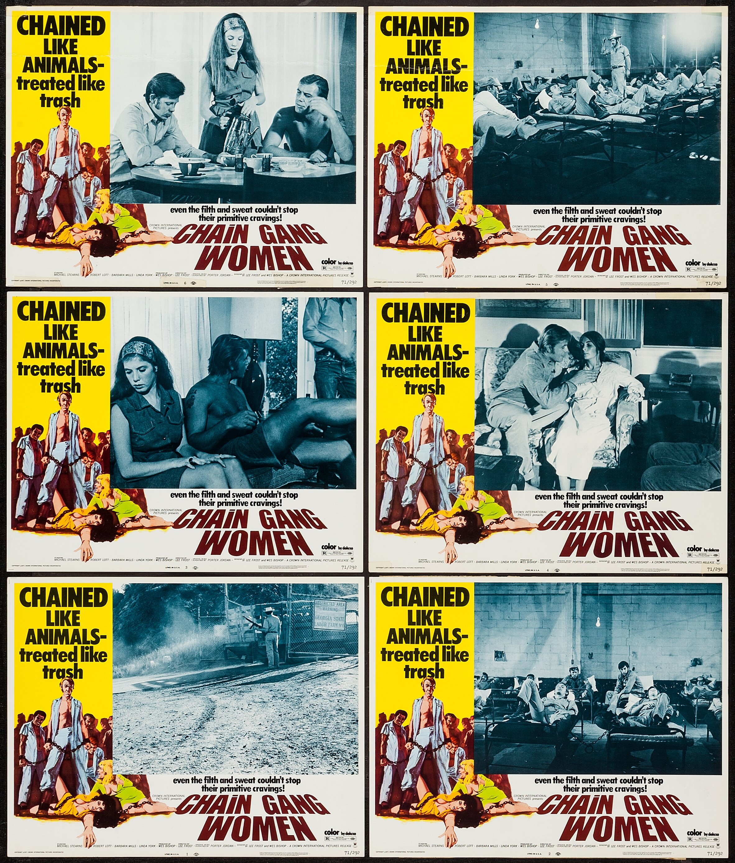 Chain Gang Women (Crown International, 1971). Lobby Cards (6) (11