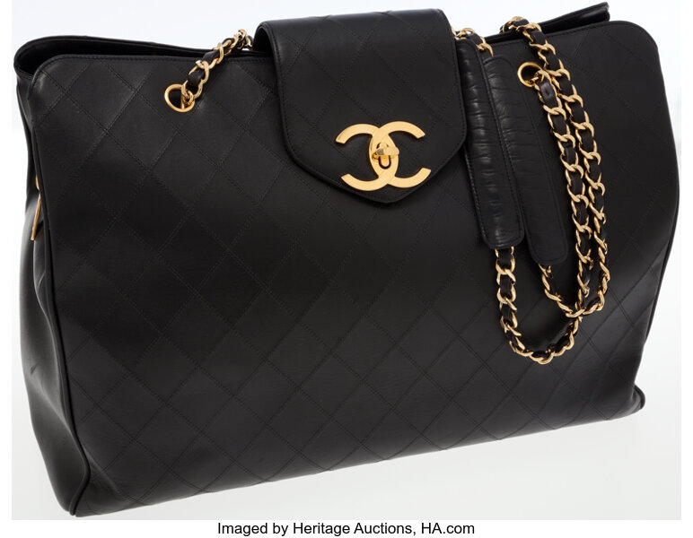 Sold at Auction: Chanel Supermodel Jumbo Tote with Gold Toned Hardware