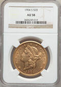 1904-S $20 AU58 NGC. NGC Census: (289/22758). PCGS