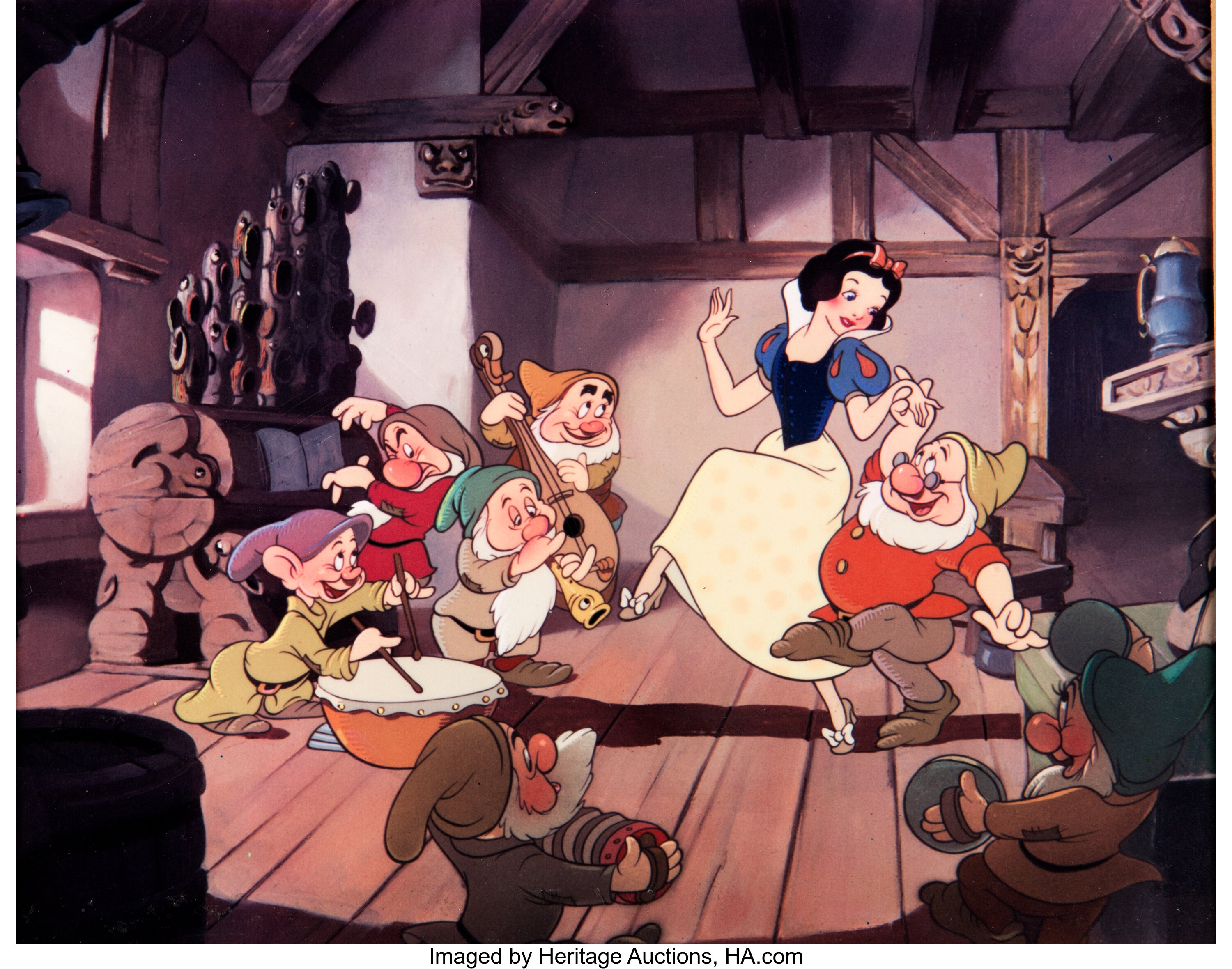 Walt Disney-Signed Snow White and the Seven Dwarfs Dye Transfer