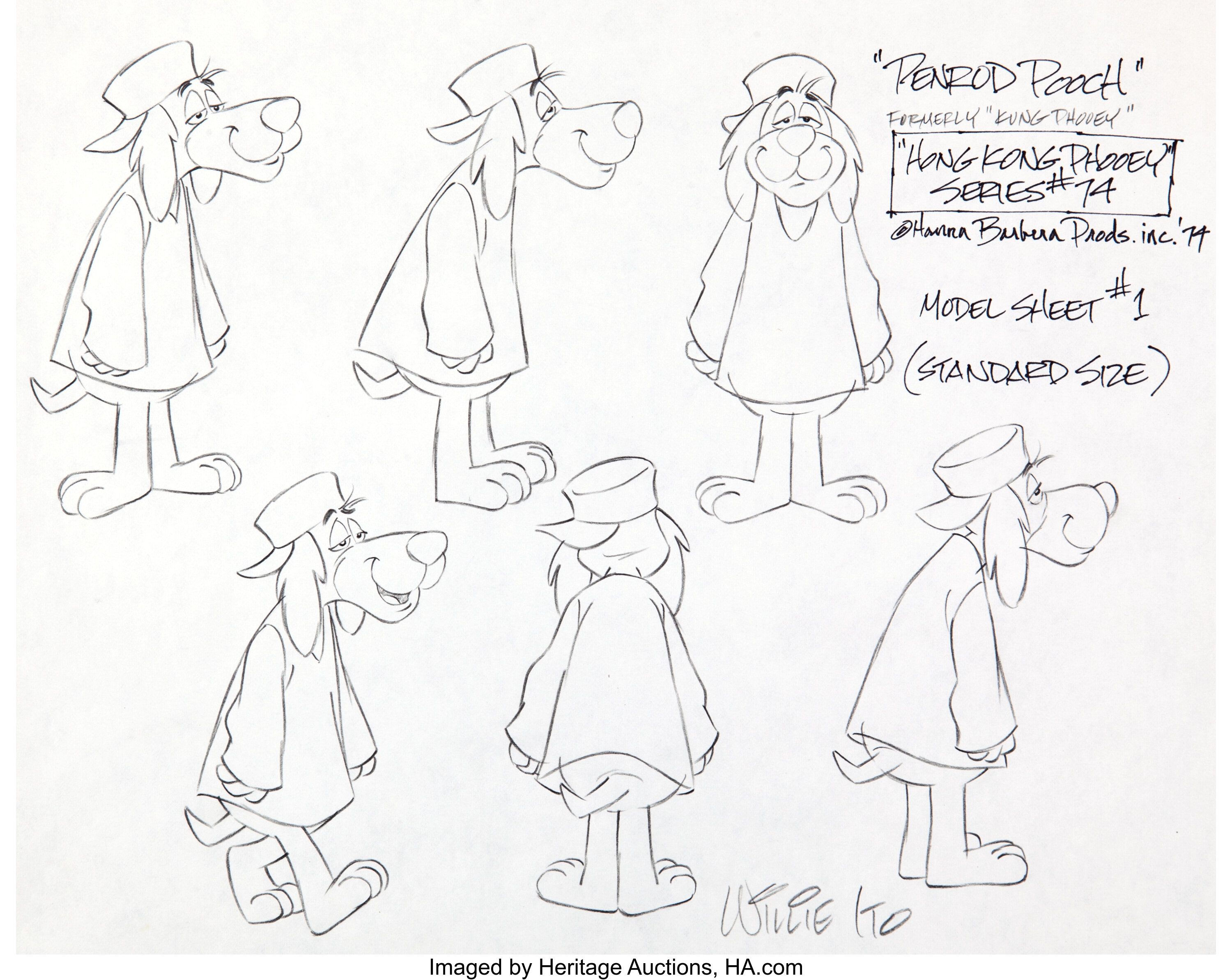 Hong Kong Phooey Penrod Pooch Model Sheet (Hanna-Barbera, 1974 ...