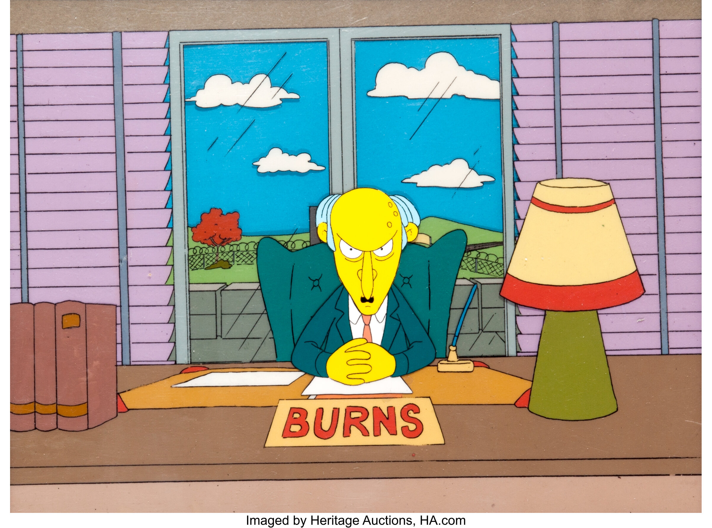 The Simpsons Mr. Burns Production Cel with Background (Fox, | Lot #30391 |  Heritage Auctions