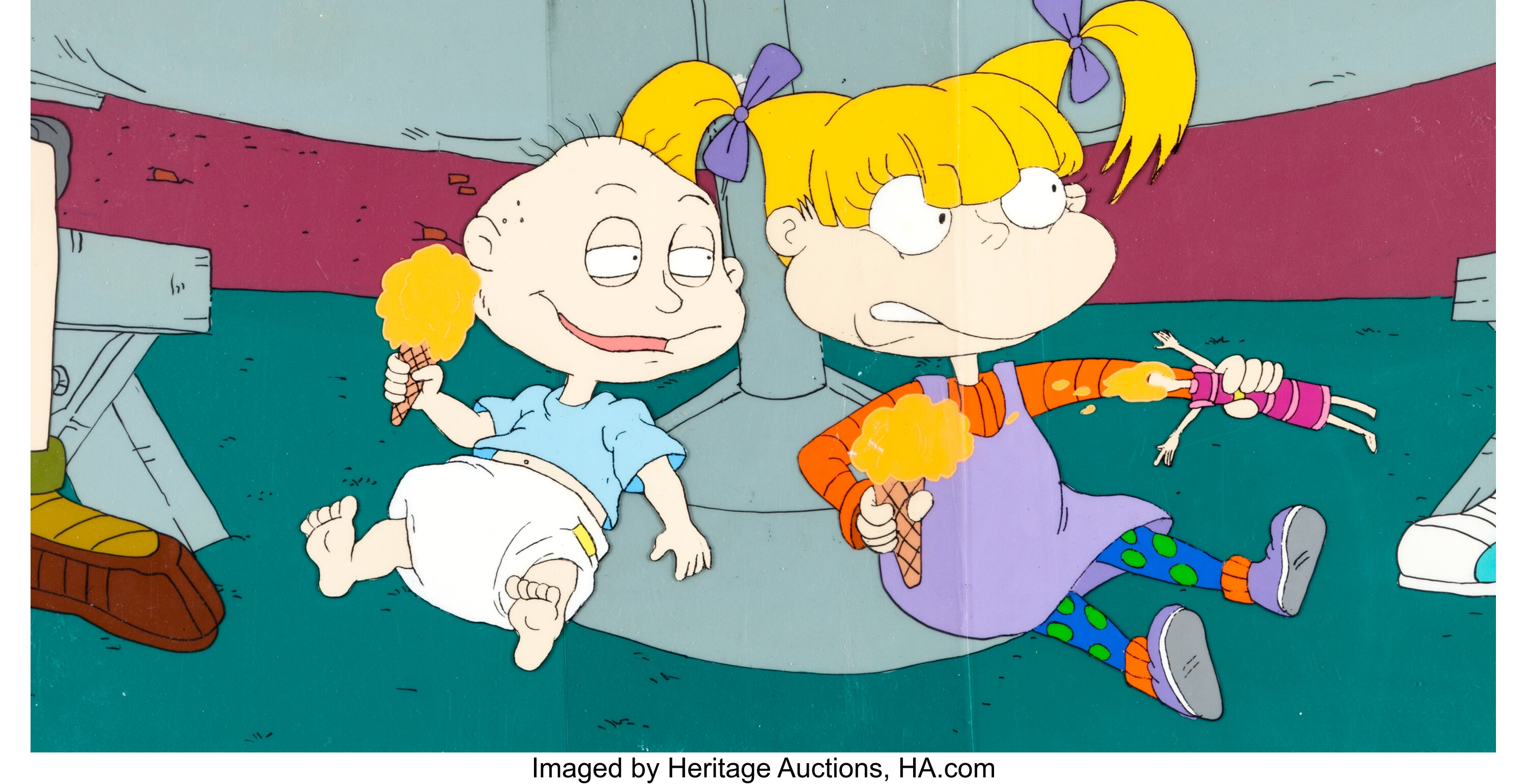 Rugrats Production Cel Set-Up with Key Background (Klasky | Lot #31244 ...