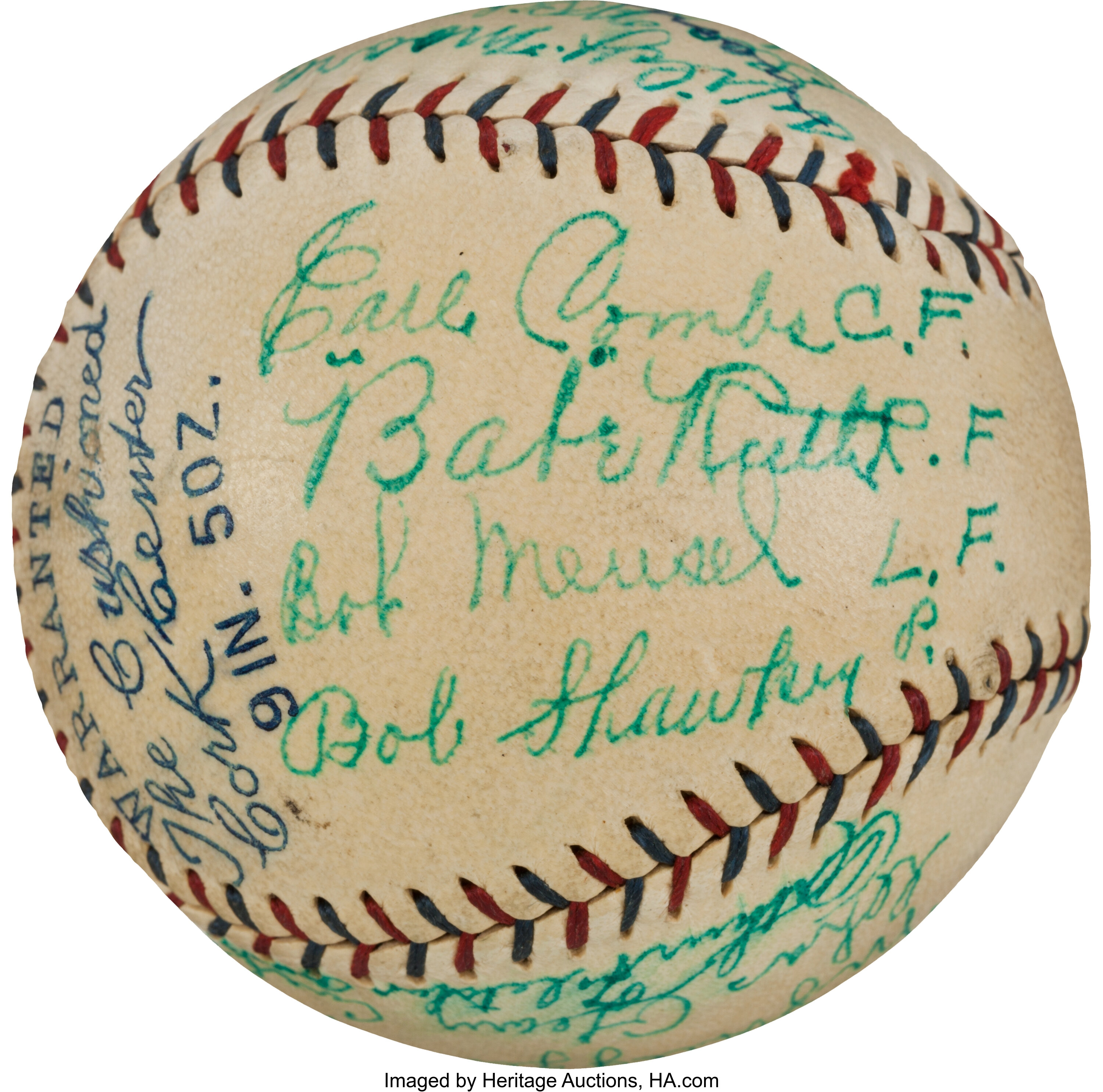 The Finest 1927 New York Yankees Team Signed Baseball on Earth., Lot  #80011