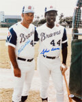 Hank Aaron & Eddie Mathews Autographed Framed 16x20 Photo Atlanta