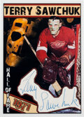 Signed Terry Sawchuk One of a Kind Signature Cut Card.  Hockey